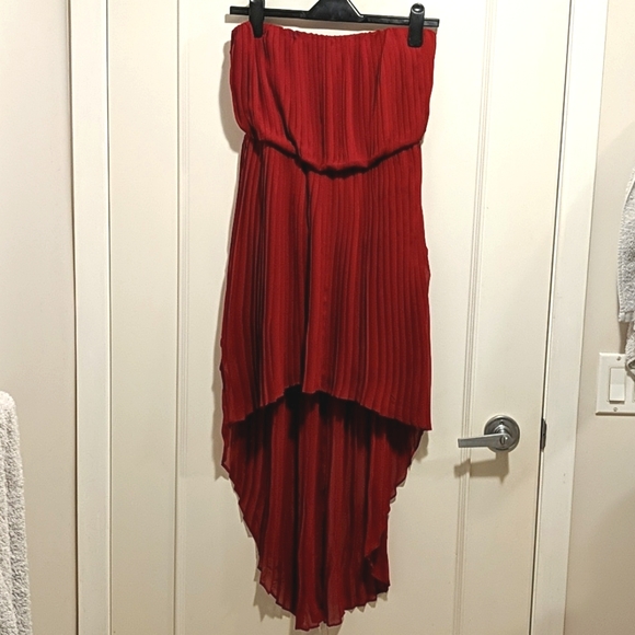 BCBGeneration Red High Low Strapless Dress - Picture 1 of 5